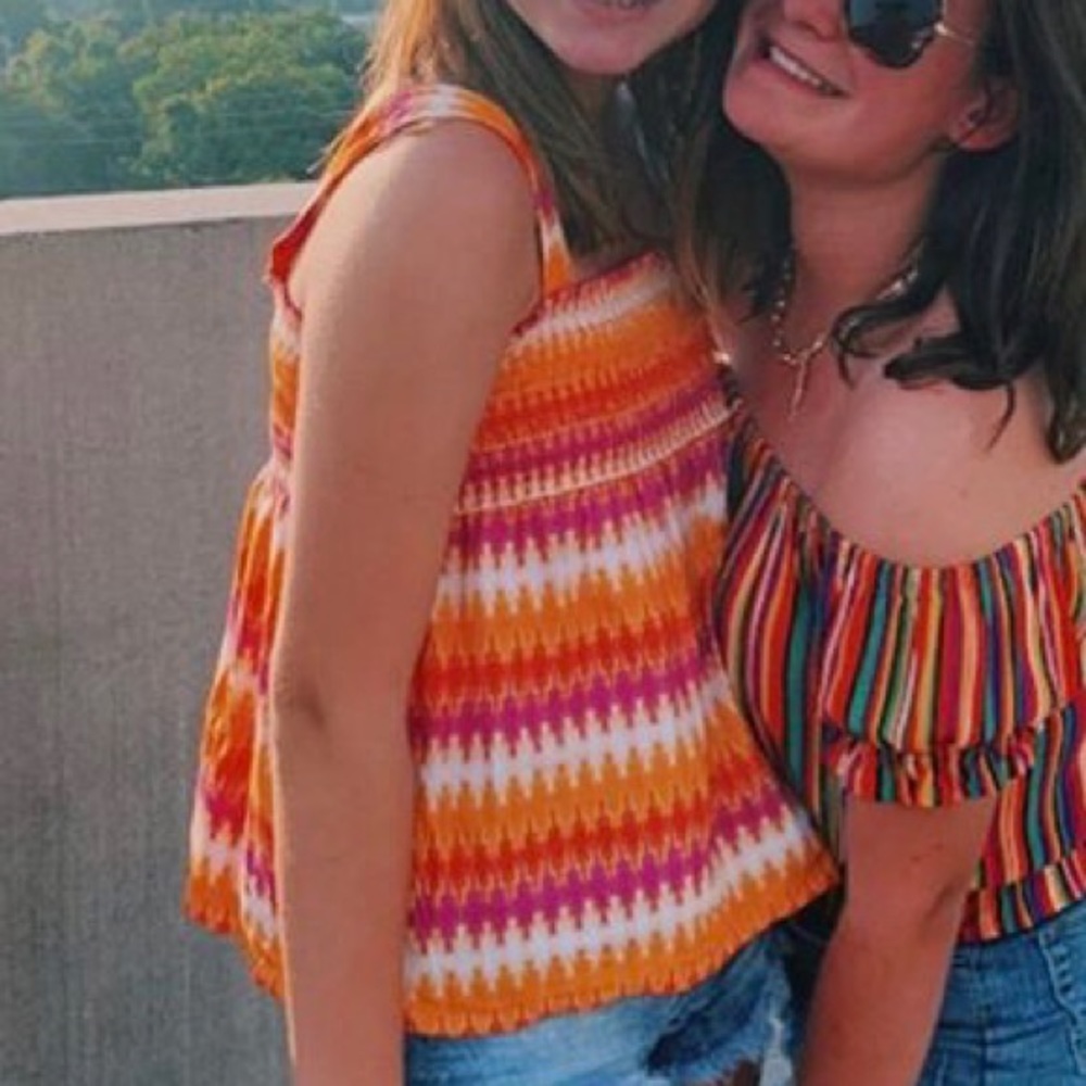 Tie dye smocked top